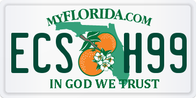 FL license plate ECSH99