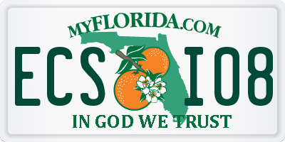 FL license plate ECSI08