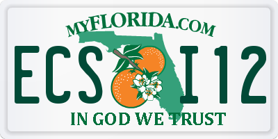 FL license plate ECSI12