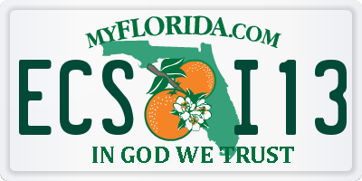 FL license plate ECSI13