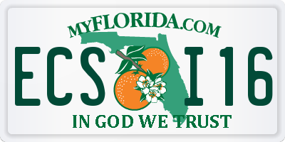 FL license plate ECSI16