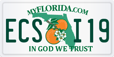 FL license plate ECSI19