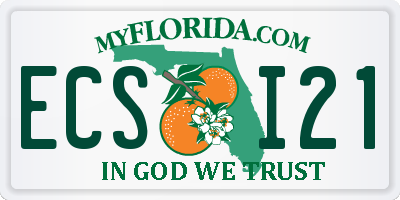 FL license plate ECSI21