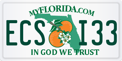 FL license plate ECSI33