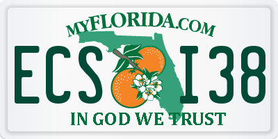 FL license plate ECSI38