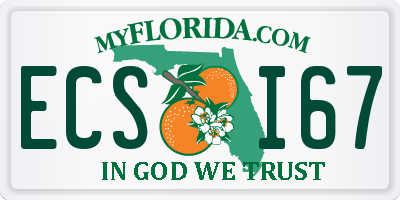 FL license plate ECSI67