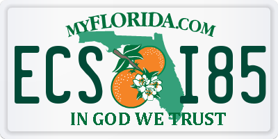 FL license plate ECSI85