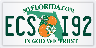 FL license plate ECSI92