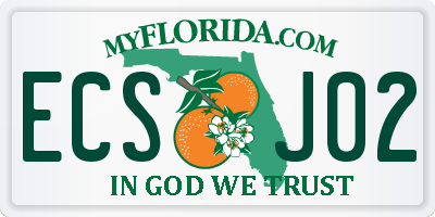 FL license plate ECSJ02