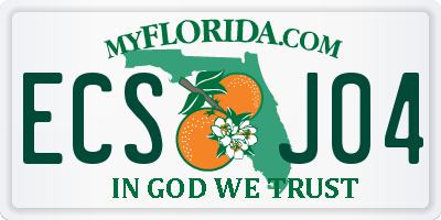 FL license plate ECSJ04