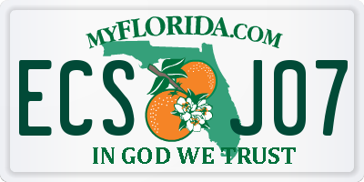FL license plate ECSJ07