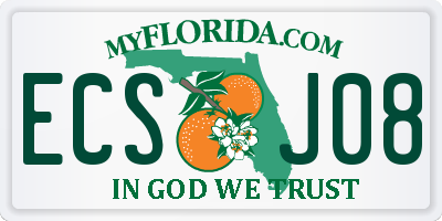 FL license plate ECSJ08