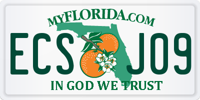 FL license plate ECSJ09