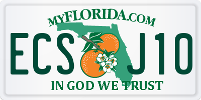 FL license plate ECSJ10