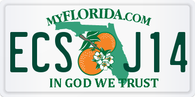 FL license plate ECSJ14