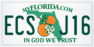 FL license plate ECSJ16