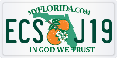 FL license plate ECSJ19