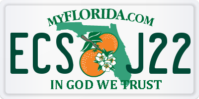 FL license plate ECSJ22