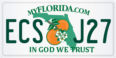 FL license plate ECSJ27