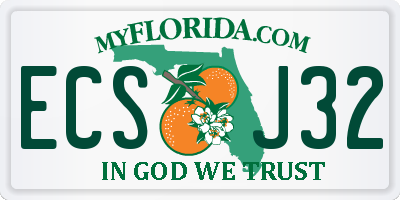 FL license plate ECSJ32