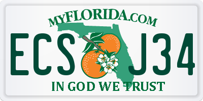 FL license plate ECSJ34