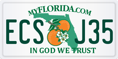 FL license plate ECSJ35