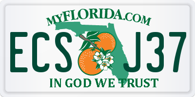 FL license plate ECSJ37