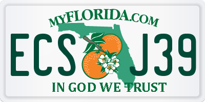 FL license plate ECSJ39