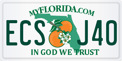 FL license plate ECSJ40
