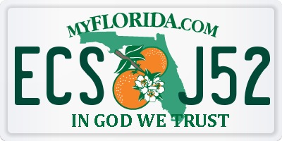 FL license plate ECSJ52