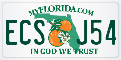 FL license plate ECSJ54