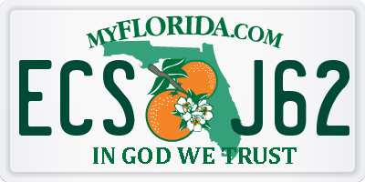 FL license plate ECSJ62