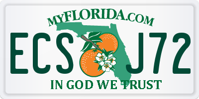 FL license plate ECSJ72