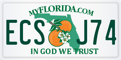FL license plate ECSJ74