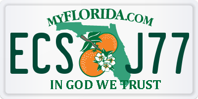 FL license plate ECSJ77