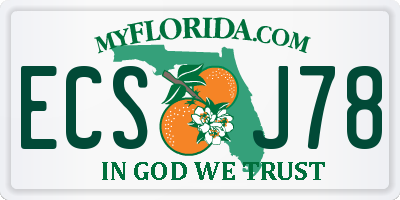FL license plate ECSJ78