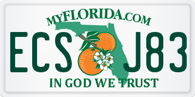 FL license plate ECSJ83