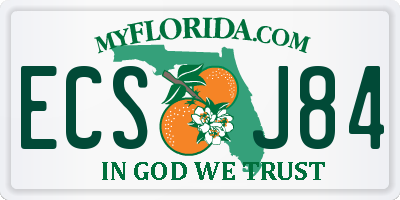 FL license plate ECSJ84