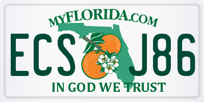 FL license plate ECSJ86