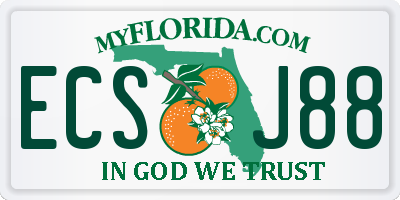 FL license plate ECSJ88