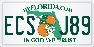 FL license plate ECSJ89