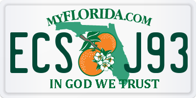 FL license plate ECSJ93