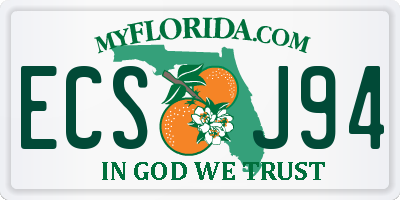 FL license plate ECSJ94
