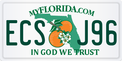FL license plate ECSJ96