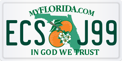 FL license plate ECSJ99