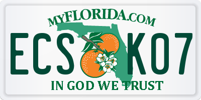 FL license plate ECSK07