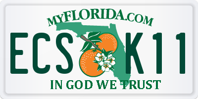 FL license plate ECSK11