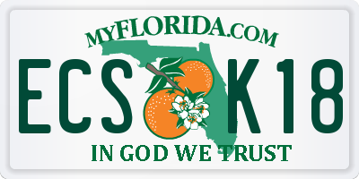 FL license plate ECSK18