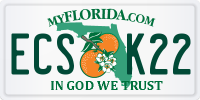 FL license plate ECSK22