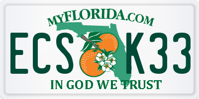 FL license plate ECSK33